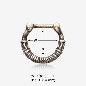 Detail View 1 of Vintage Rustica Olympus Septum Clicker Ring-Orange/Brown